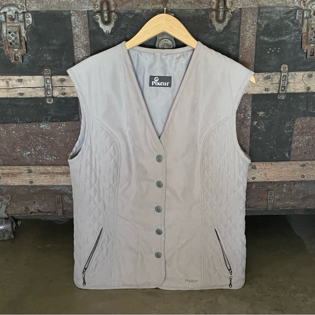 Vintage Pikeur Equestrian Riding Schooling Vest Waistcoat Dove Grey Womens 14
